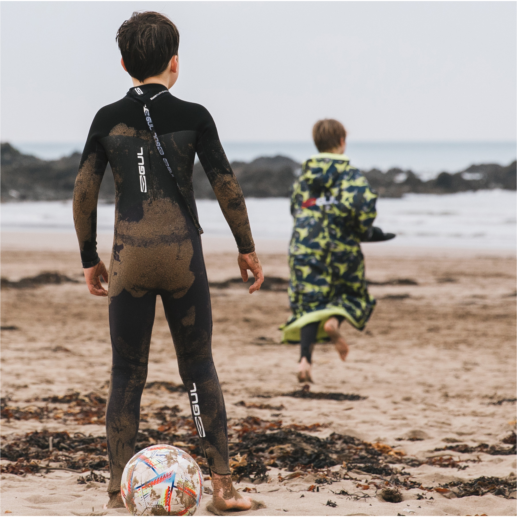 2025 Gul Junior Response 5/3mm Back Zip Wetsuit RE1218-C1 - Charcoal / Contour Camo